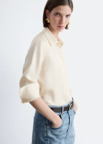 Afslappet silke-skjorte