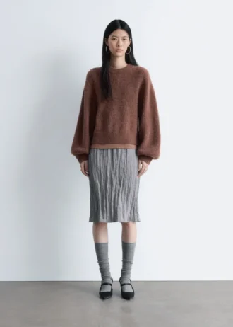Alpaca-blandet sweater med ballonærmer
