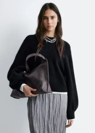 Alpaca-blandet sweater med ballonærmer