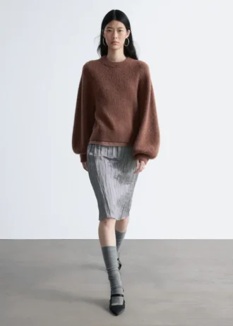 Alpaca-blandet sweater med ballonærmer