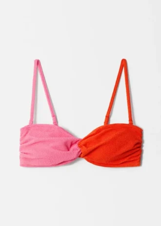 Bandeau-Bikini-Top mit Struktur