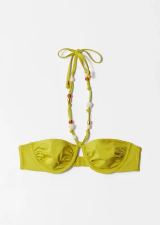 Bikini-top med perler og balconette-udskæring
