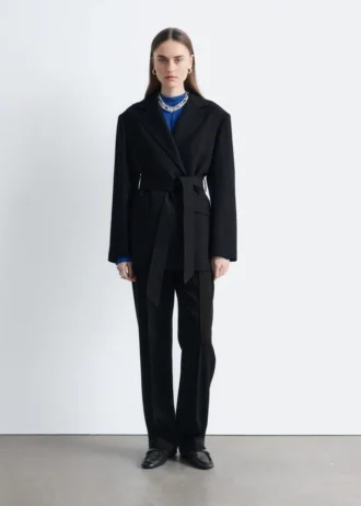 Blazer med uldbælte