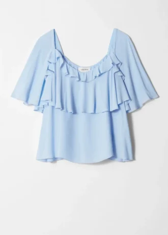 Bluse med flæser