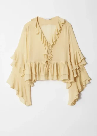 Bluse med flæser