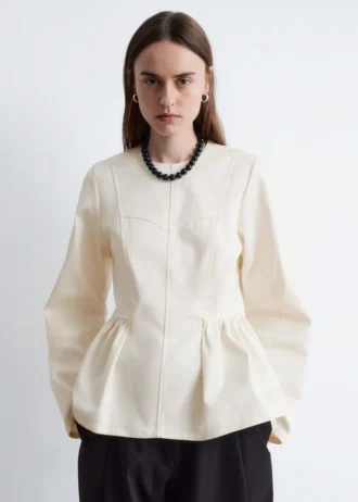 Bomuldstop med peplum