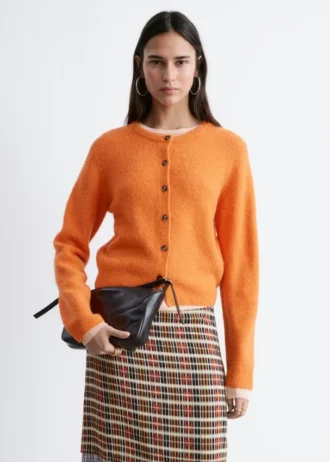 Cardigan i alpaca-blanding