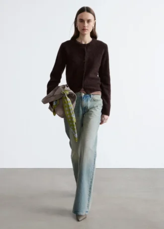 Cardigan i alpaca-blanding