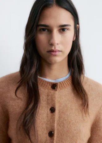 Cardigan i børstet mohairblanding