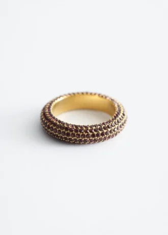 Chunky ring med rhinestones