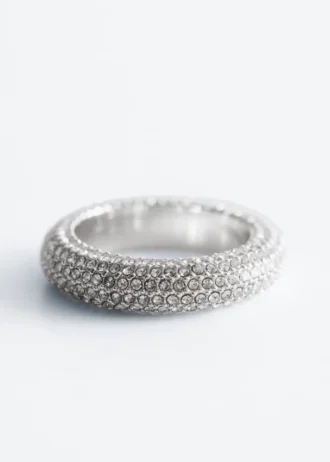 Chunky ring med rhinestones