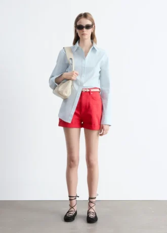 Denimshorts med høj talje