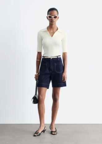 Denimshorts med høj talje