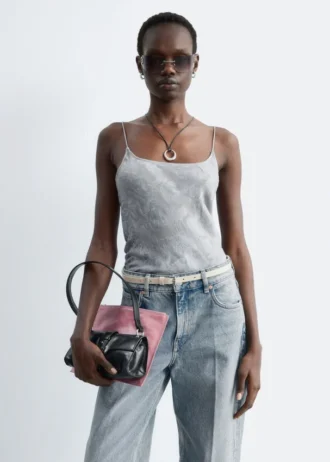 Gennemsigtig satin-jacquard-camisole