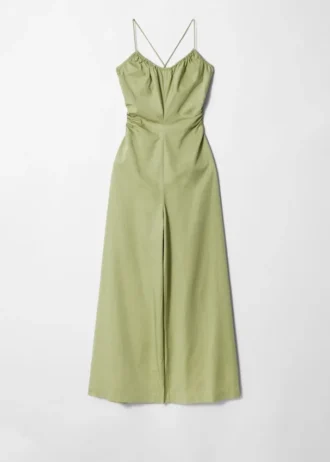 Jumpsuit med åben ryg og brede ben