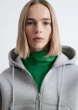 Kort skuba-hoodie med lynlås