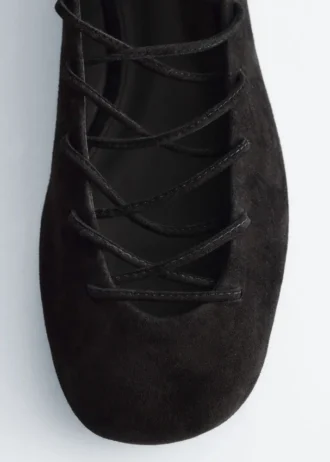 Lace-Up læderballerinaer