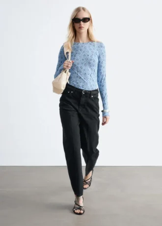 Langærmet jersey-top