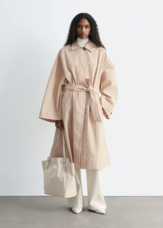 Oversized trenchcoat med nålestriber