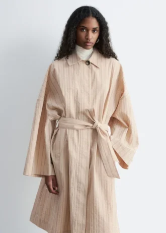 Oversized trenchcoat med nålestriber