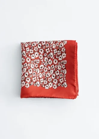 Silketørklæde med blomsterprint